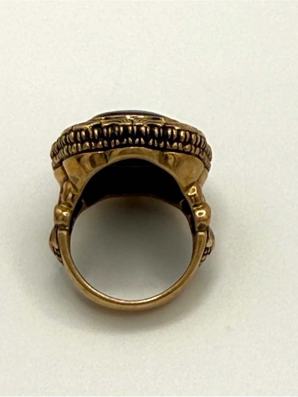 Vintage Studio Barse Thai Bronze Lapis Lazuli Statement Ring Size 9 Heavy 17.8g